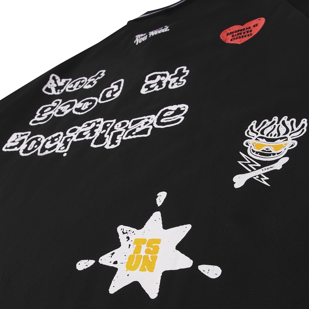 Áo Polo TSUN Lit Mascot - Black - Unisex
