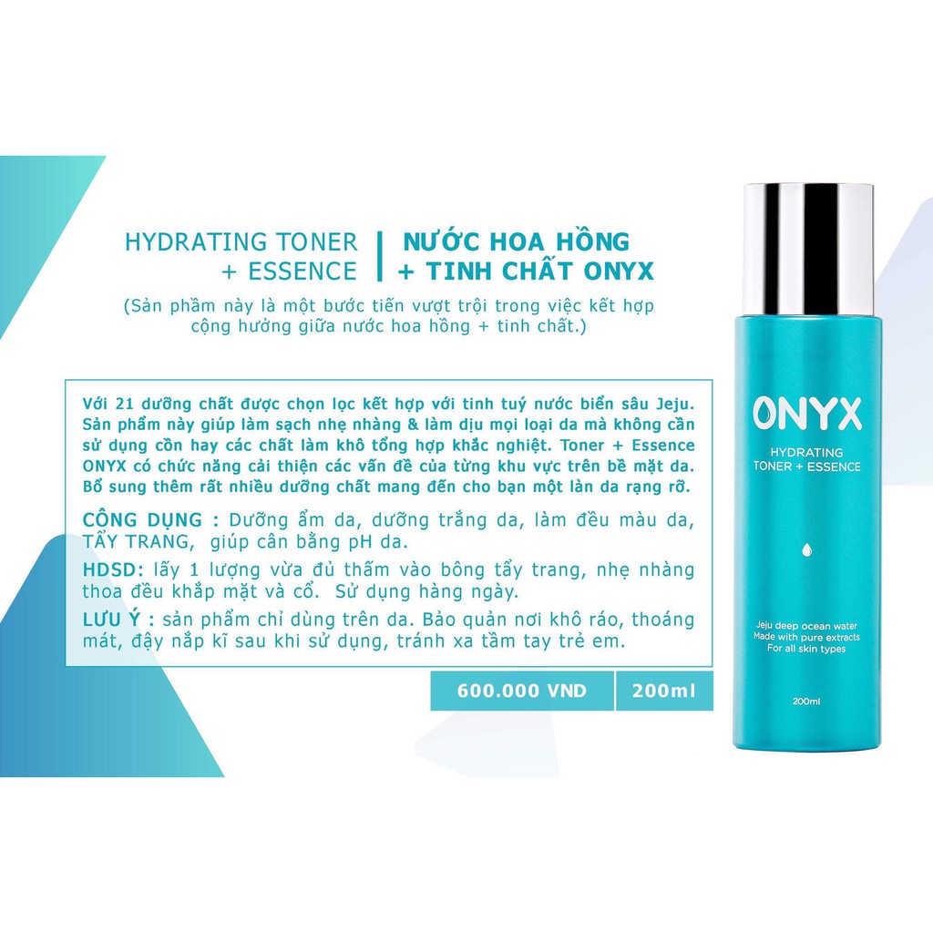 Nước Hoa Hồng Kết Hợp Dưỡng Chất Cách Ẩm, Dưỡng Da Căng Mướt Và Giảm Nếp Nhăn Toner Essence Onyx 200ml | BigBuy360 - bigbuy360.vn