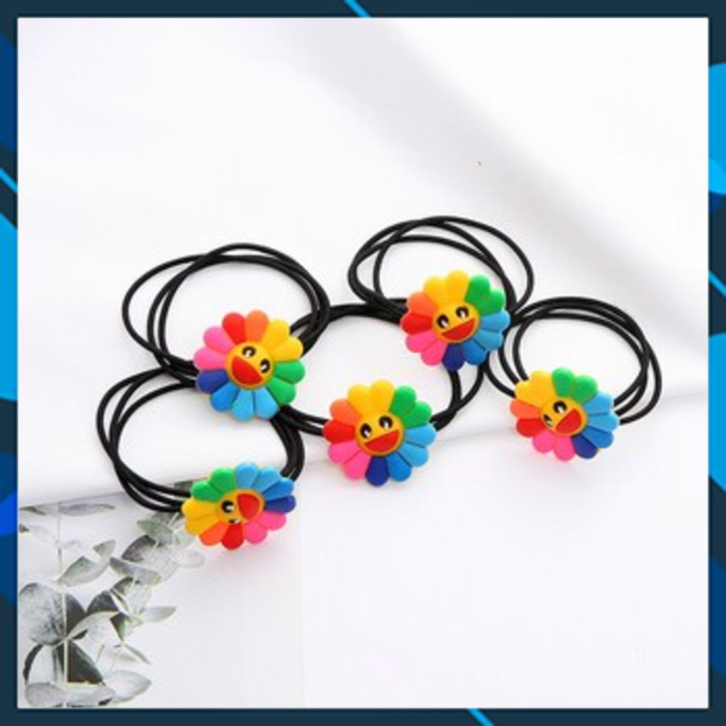 Combo 5 Dây Cột Tóc Hình Hoa Mặt Trời