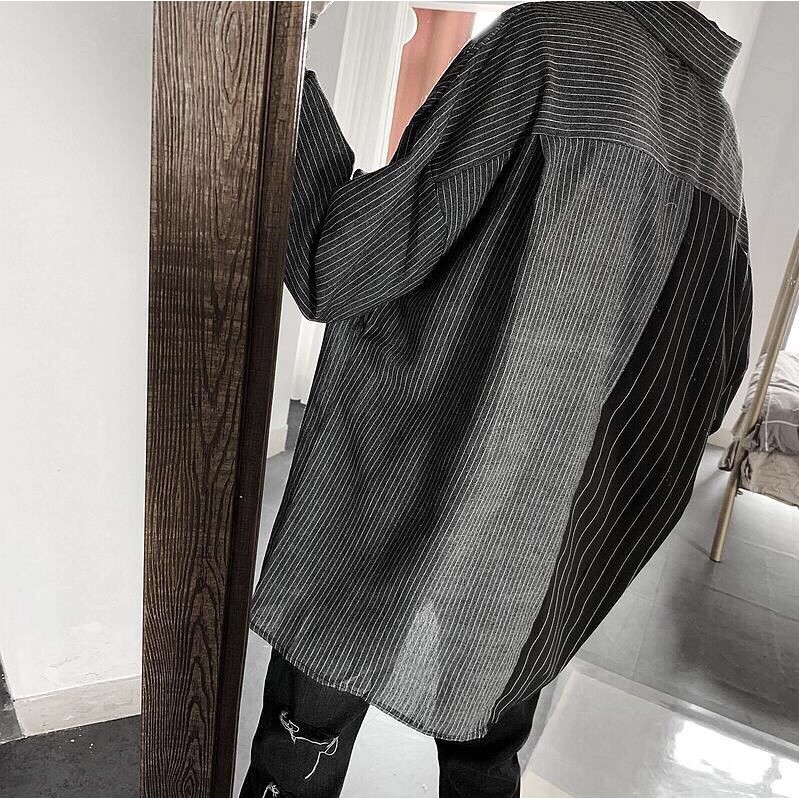 [ Có ảnh thật ] Áo sơ mi khoác ngoài form rộng unisex - Áo sơ mi nam nữ oversize sọc số 14 | BigBuy360 - bigbuy360.vn