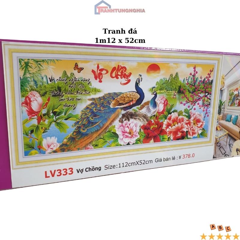 Tranh đính đá LV333 , tranh thêu chữ thập vợ chồng DV6239