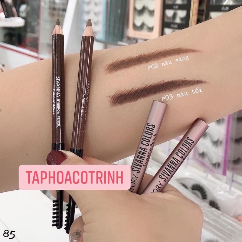 Chì kẻ mày chống thấm nước, mồ hôi Sivanna Colors Eyebrow Pencil ES004