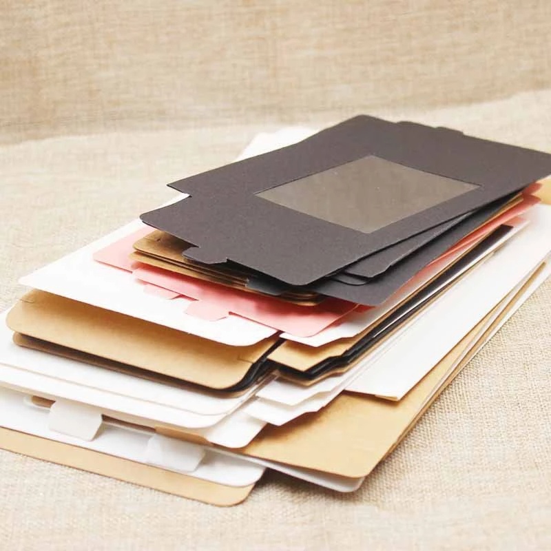 Hộp Giấy Kraft Nhiều Màu Sắc Có Cửa Sổ Trong Suốt Đựng Kẹo Trang Trí Tiệc Giáng Sinh