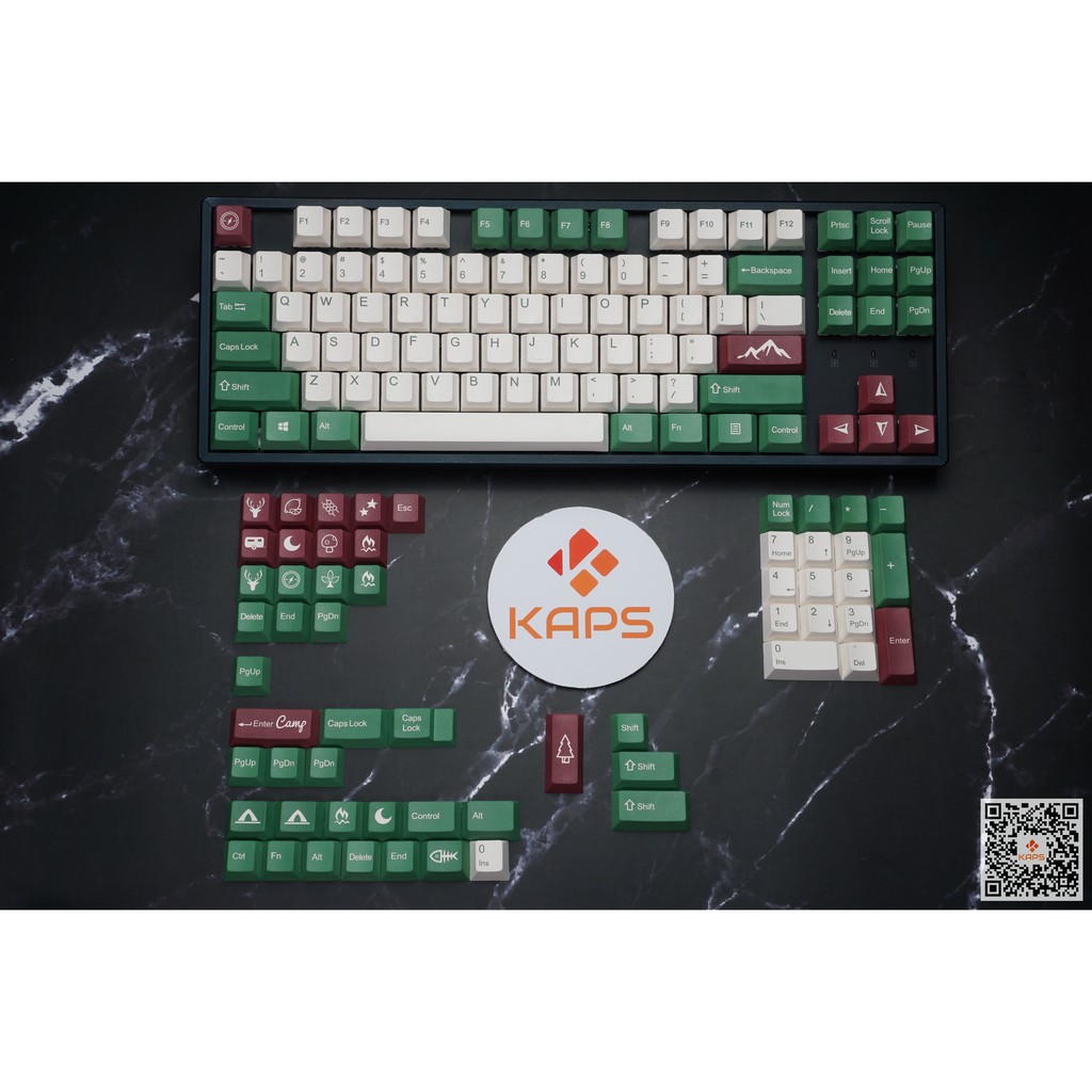 Keycap GMK Camping Clone - profile Cherry - keycap PBT - Dyesub - 143 nút cho bàn phím cơ Dareu, IKBC, Edra, keychron