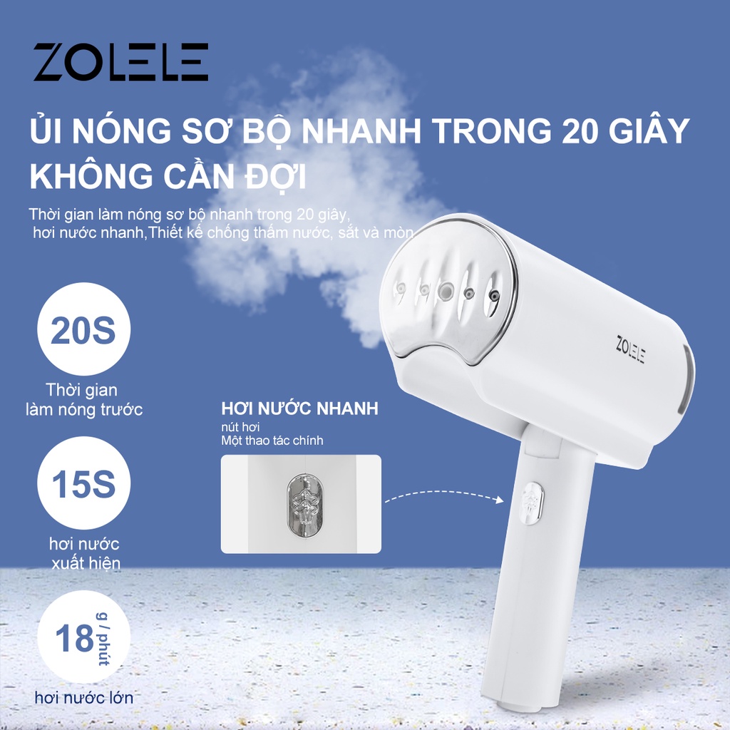 Bàn Là Hơi Nước Cầm zolele ZG100- 1200W- Hàng chính hãng