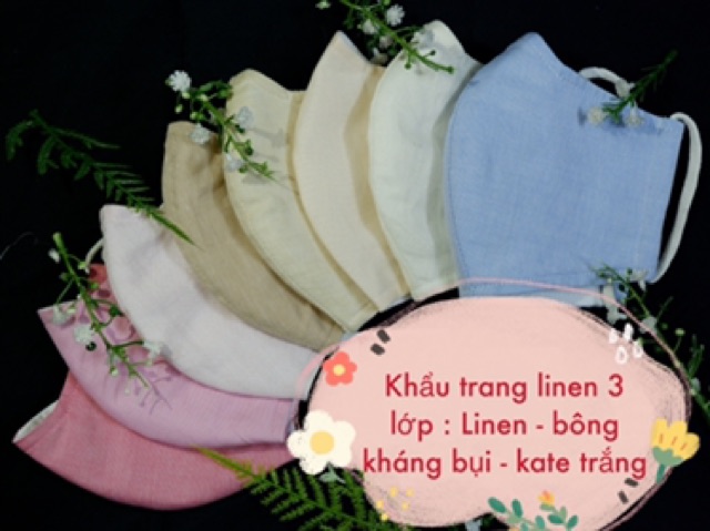Khẩu trang linen 3 lớp