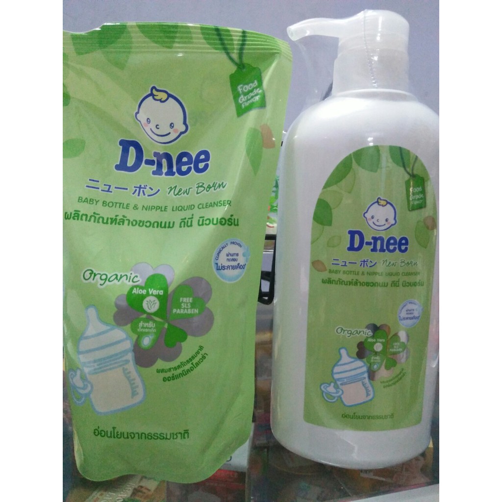 Combo 2 chai Nước rửa bình sữa D-nee Organic chai 620ml