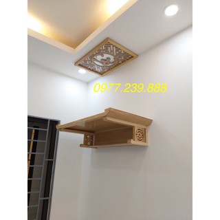 Bàn thờ gỗ sồi 89cm kèm chắn khói