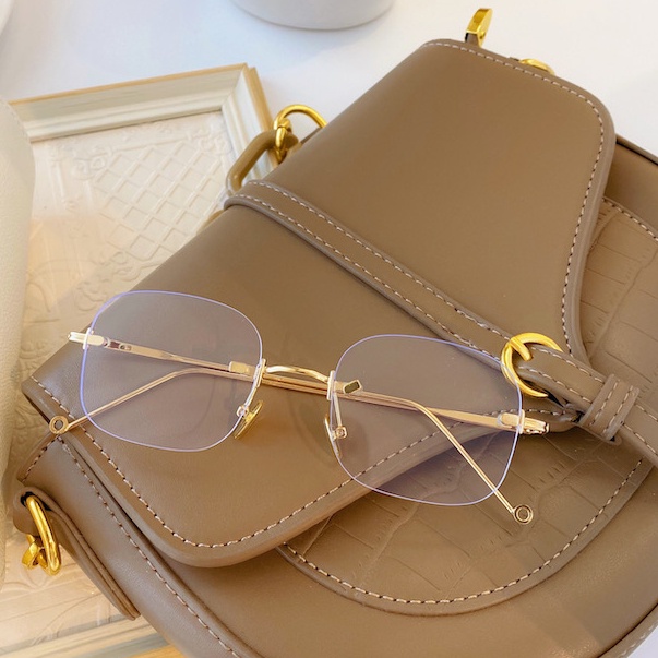 Mắt Kính Gọng Kim Loại Chống Bức Xạ Phong Cách Retro Hàn Quốc Cho Nam Nữ