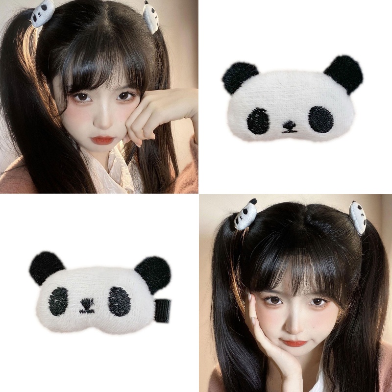 Kẹp Tóc Hình Gấu Trúc Bằng Lông Nhung Dễ Thương Xinh Xắn