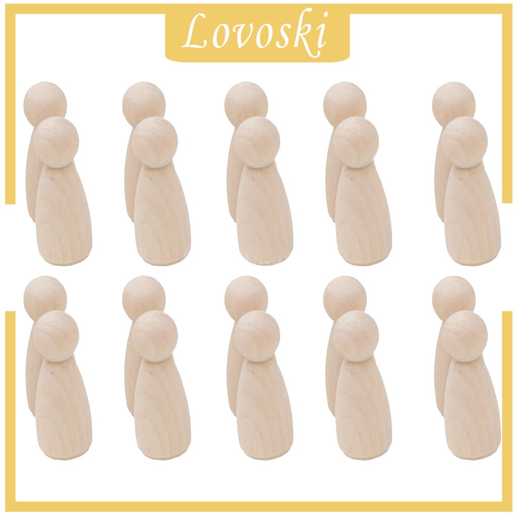 [Lovoski] Set 20 Búp Bê Gỗ Chưa Hoàn Thành