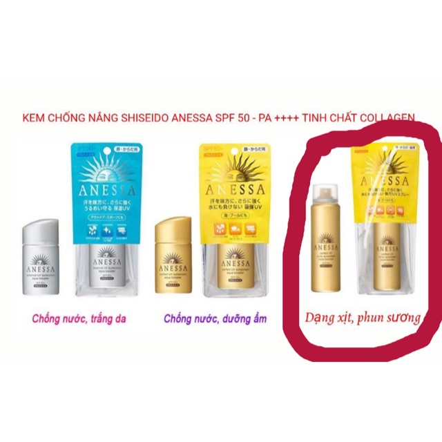 Kem chống nắng Shiseido Anessa perfect UV Spray Sunscreen Aqua Booster SPF50+/PA++++