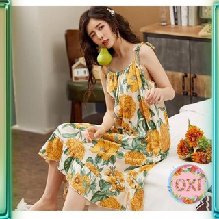 Váy 2 Dây mặc hè cực mát - Váy mặc nhà, váy ngủ dễ thương, phong cách tiểu thư B45