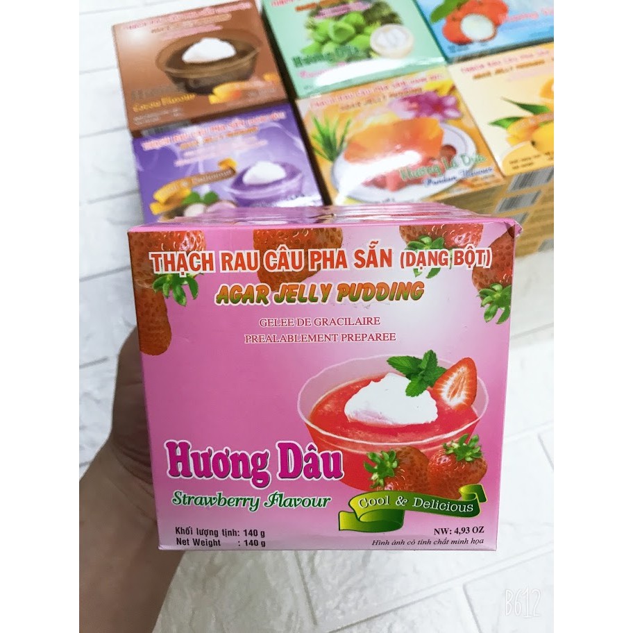 Bột Thạch Rau Câu Pha Sẵn KONNYAKU Hộp 140g Đủ Vị