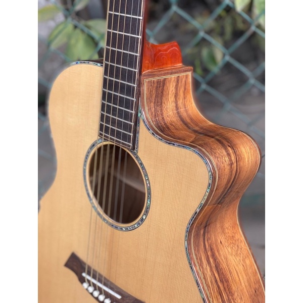 Đàn Guitar Acoustic Full Xà Cừ Thân Đàn Và Miệng Lỗ (Gỗ Điệp Nguyên Tấm) - Mã: AL-X6