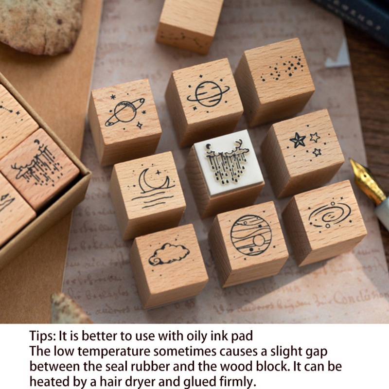 Set 16 tấm gỗ cao su dùng để trang trí album ảnh DIY