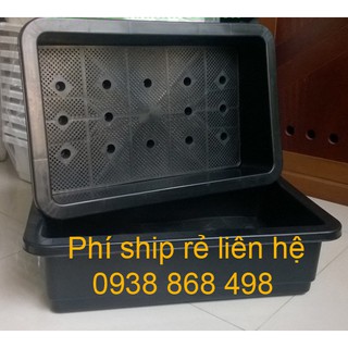 Combo 5 Khay / Chậu trồng rau đen 65x42x16cm