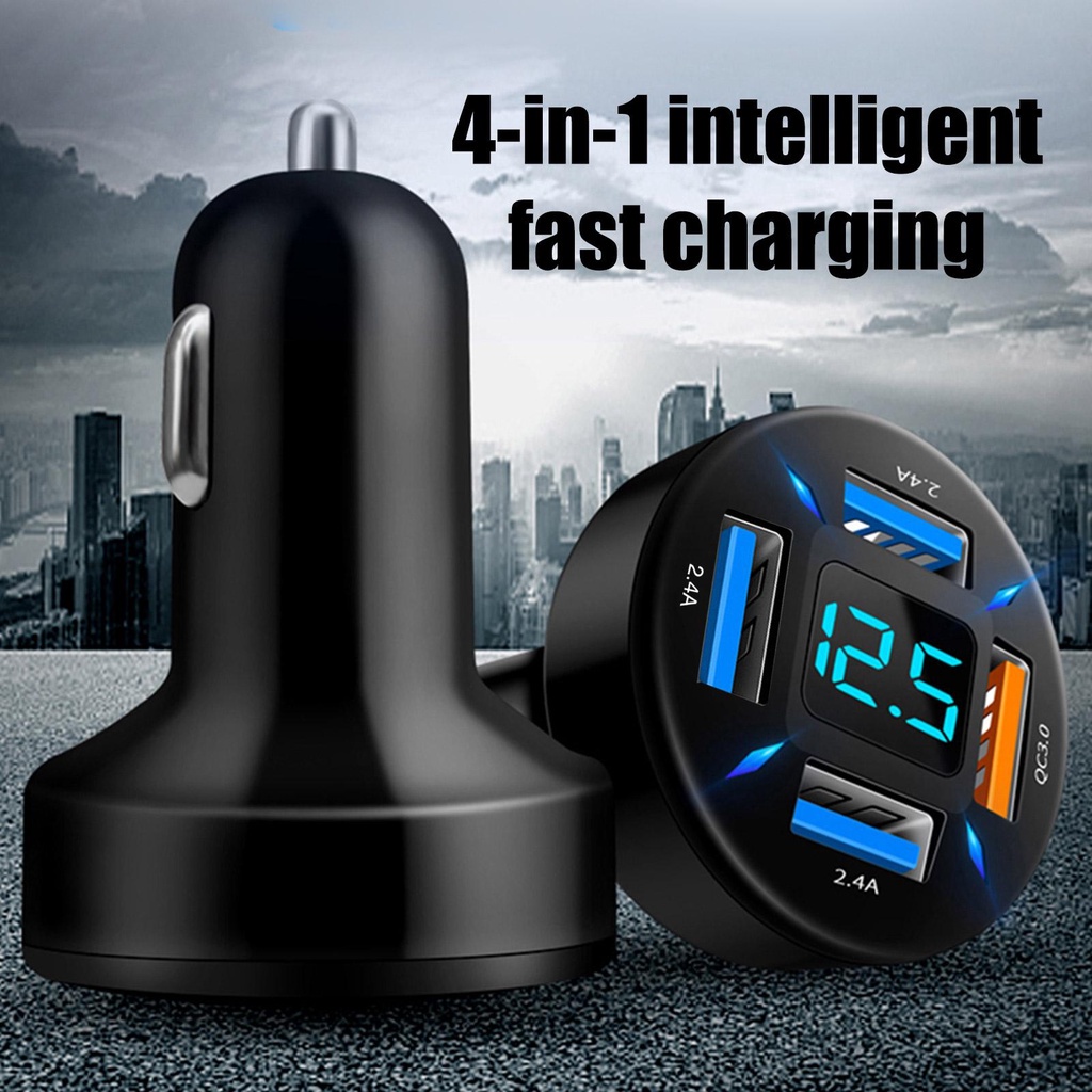 Tẩu Sạc Nhanh 4 Cổng Usb H3F7 Cho Điện Thoại Di Động Trên Xe Hơi