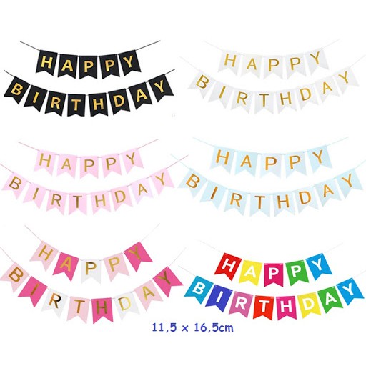 DÂY CỜ HAPPY BIRTHDAY ĐUÔI CÁ MÀU SẮC, DÂY TREO PHỤ KIỆN TRANG TRÍ TIỆC