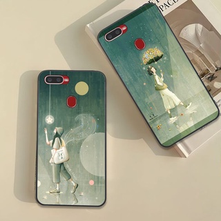 Ốp Oppo A5s / A7 / F9 / A12 hình cô gái , chàng trai mùa thu nhẹ nhàng dễ thương trẻ trung
