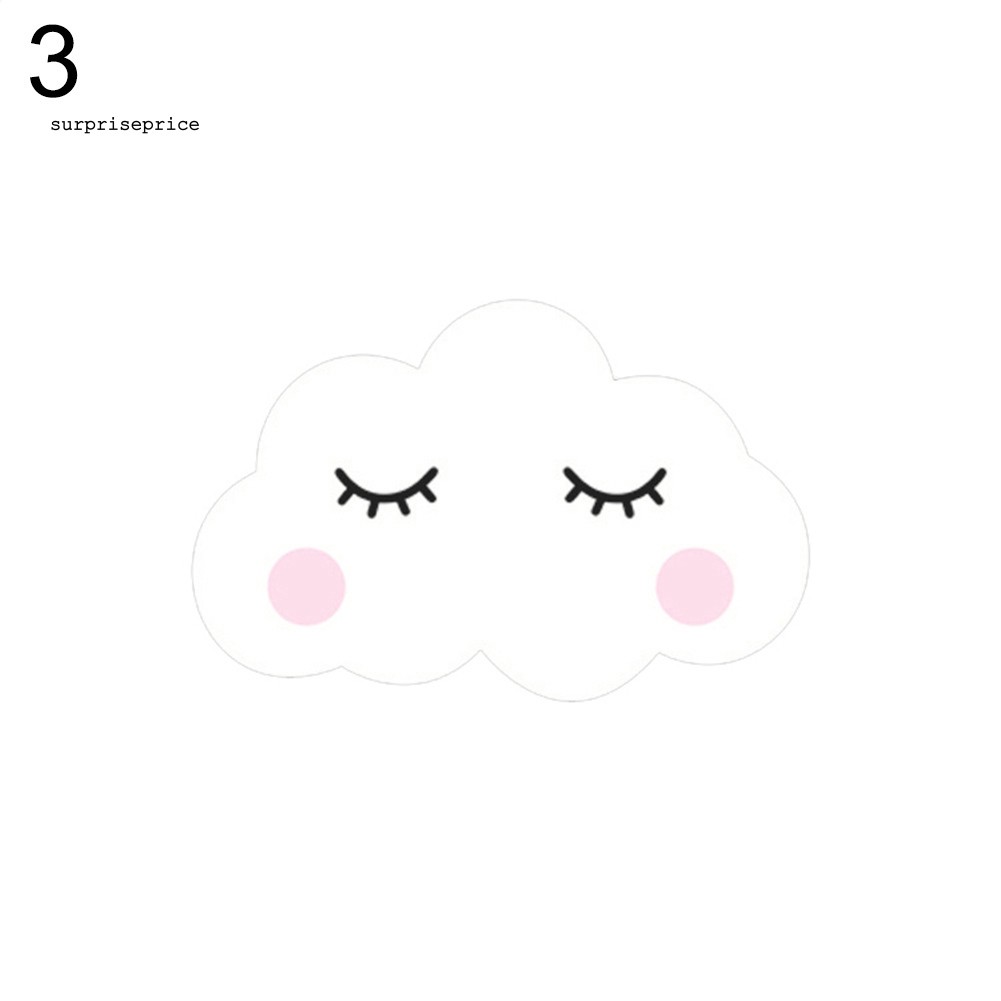 Miếng dán tường hình đám mây và mặt trăng bằng gỗ tiện dụng