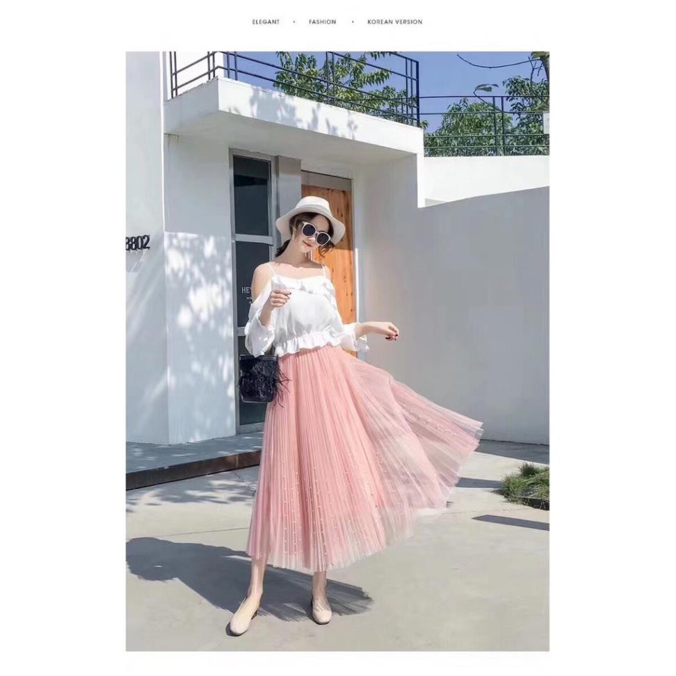 Chân Váy Dáng Dài Điểm Chấm Điệu Đà Cho Nàng Thích Cute | BigBuy360 - bigbuy360.vn