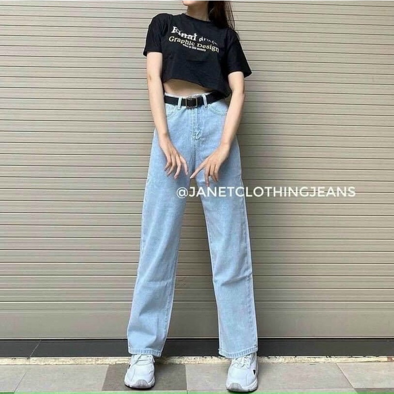 QUẦN JEANS ỐNG RỘNG LƯNG CAO