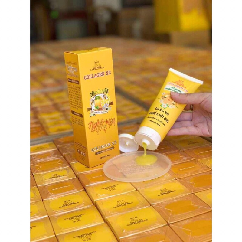 Sữa Rửa Mặt Nghệ Mật Ong Collagen X3 Đông Anh 100ml  Ngừa Mụn - Se Khít Lỗ Chân Lông - Sạch Da