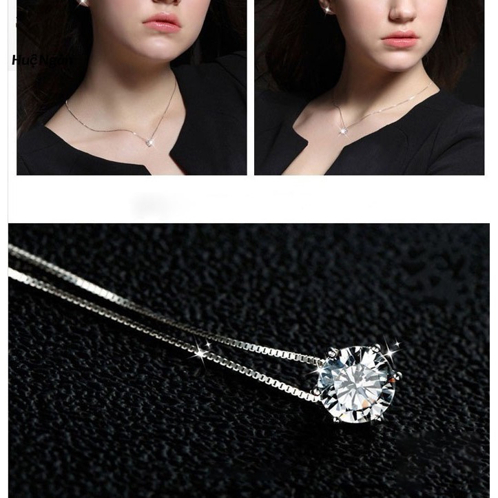 Dây Chuyền Bạc Ý TNC JEWELLERY Nụ Đá Trắng Lấp Lánh