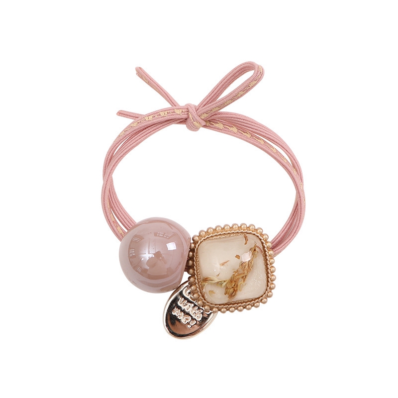 Dây buộc tóc đính pha lê hình vuông thiết kế mới thời trang theo phong cách hàn quốc