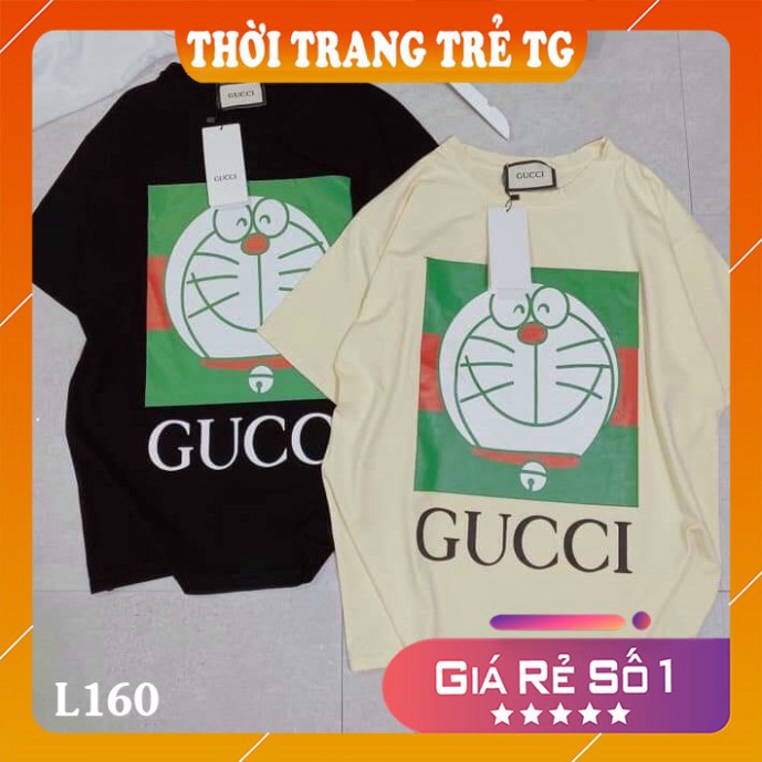 Áo thun 💕𝑭𝒓𝒆𝒆𝒔𝒉𝒊𝒑💕 Áo phông form rộng dáng Unisex L160, mặc cặp, nhóm, lớp in hình Doraemon GC