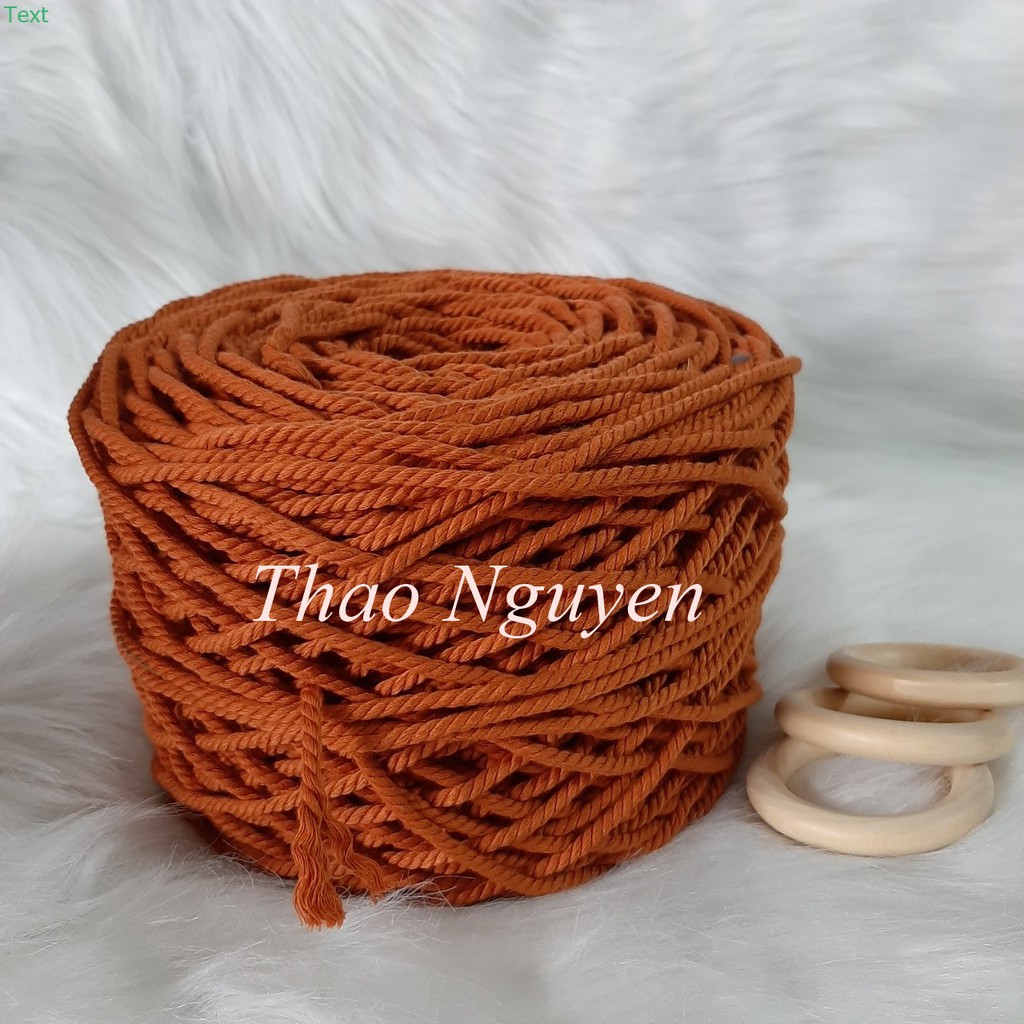 (ảnh thật) Dây thừng se macrame, dây cotton . Màu CAM CHAY.