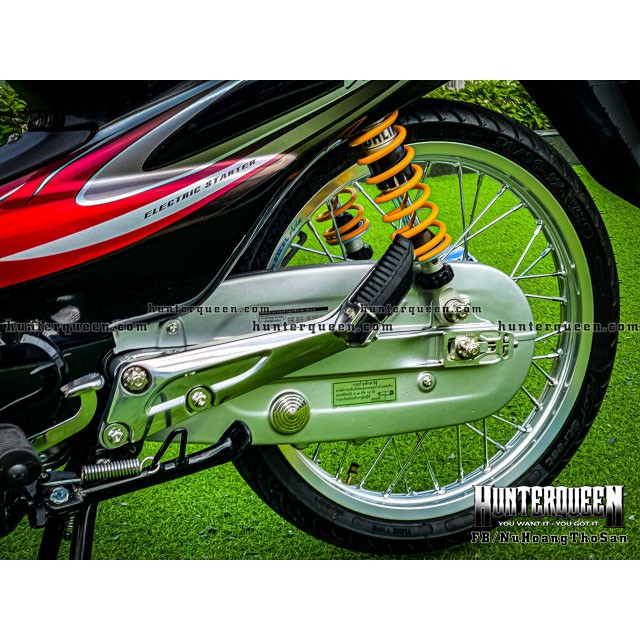 Tem rời dán xe WAVE nhỏ đen đỏ đậm cá tính. Chất keo decal bền màu không bong tróc