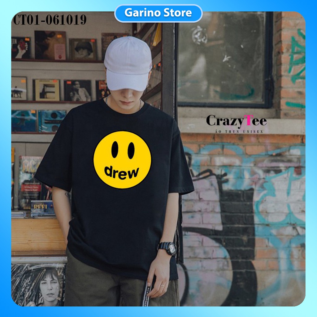Áo thun nam nữ unisex ngắn tay không cổ đẹp Mặt Cười Drew Garino Store | BigBuy360 - bigbuy360.vn