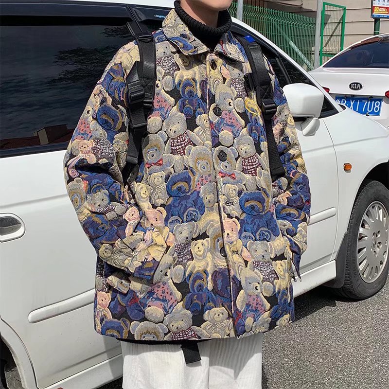 Áo khoác nam thời trang cổ điển của mỹ áo khoác unisex ngoại cỡ áo khoác form rộng thiết kế túi thiết kế in ấn bigsize  áo khoác đen simple unisex retro from rộng phong cách hàn quốc