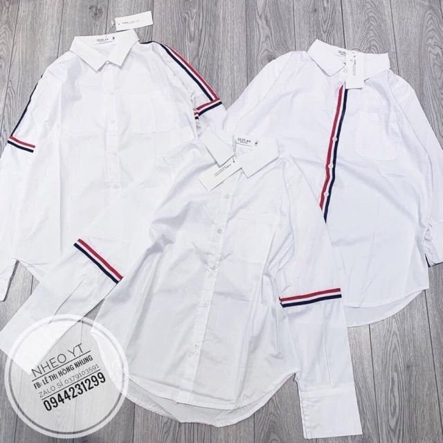 Sản phẩm gia đình làm: Sơ mi viền tay nam nữ vải mát