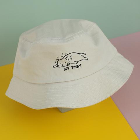 Nón bucket siêu xinh của chodole loại mũ unisex cho nam và nữ in hình độc đáo Cat Lover series - not today