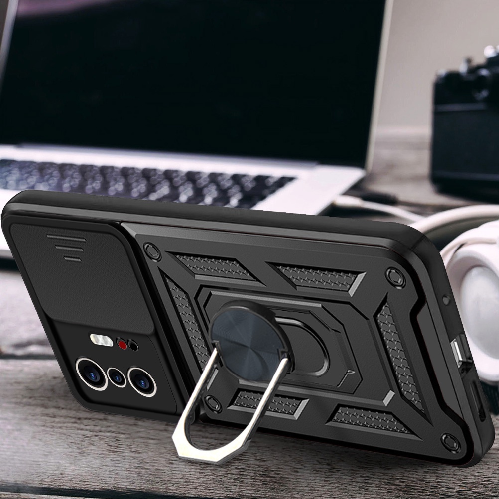 Ốp Điện Thoại Cứng Có Nắp Trượt Bảo Vệ Camera Cho Xiaomi 12T Pro 12T 11T Pro Redmi 9T 10 Mix 4 Note 9 9S Poco M3
