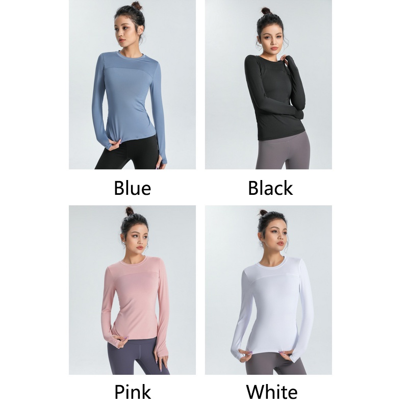 Lululemon Áo thể thao tập yoga dài tay bằng vải lưới co giãn thiết kế chéo lưng thời trang nữ 1291