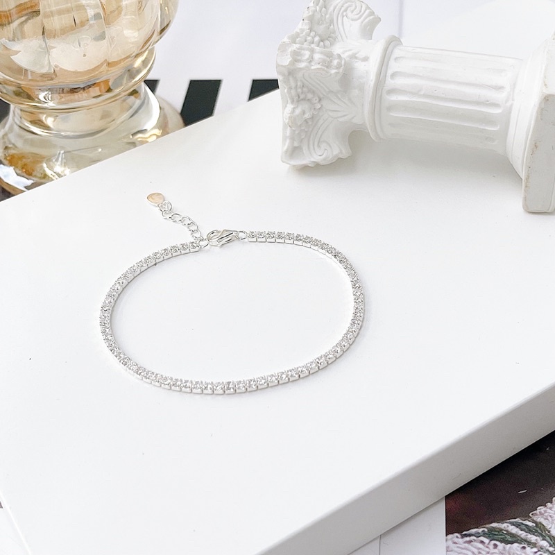 Lắc tay bạc nữ đai full đính đá 3li lấp lánh - Trang sức MINA JEWELRY
