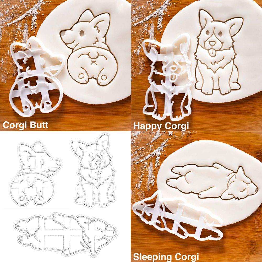 GOGOUP Set 3 Khuôn Dập Nổi Họa Tiết Hoạt Hình Dễ Thương Dùng Để Trang Trí Bánh