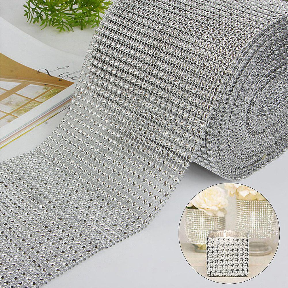 Suenin 1 Yard 24 Hàng|Lưới Đính Kim Cương Giả Cao Cấp Thời Trang|Cốc Đựng Bánh Ngọt Phối Dây Xích Thiết Kế Dễ Thương|Dây Ruy Băng Trang Trí Xinh Xắn Chất Lượng
