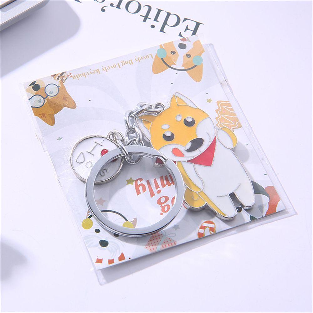 Móc Khóa Hình Chú Chó Phối Hoa Hồng Dễ Thương Vui Nhộn