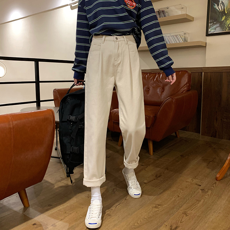 Quần Jean Lưng Cao Trơn Màu 38766