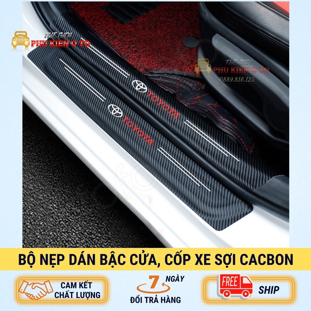 Nẹp Dán Vân Carbon Chống Trầy Xước Bảo Vệ Bậc Cửa Xe Hơi/ Bảo Vệ Cốp Sau Xe Hơi Cho Nhiều Hãng Xe