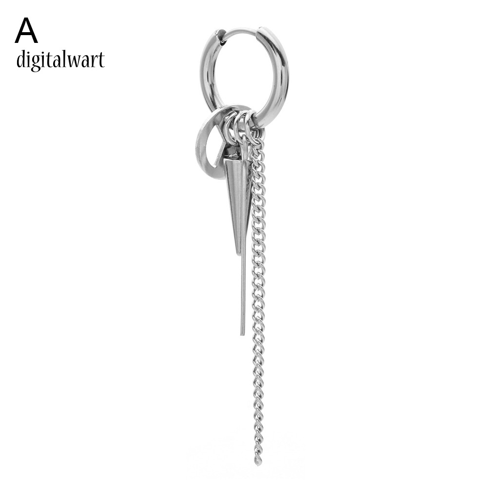 1 Khuyên Tai Dây Xích Dài Không Xỏ Lỗ Thời Trang Nam