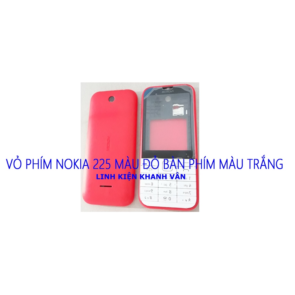 VỎ PHÍM NOKIA 225 MÀU ĐỎ BÀN PHÍM MÀU TRẮNG