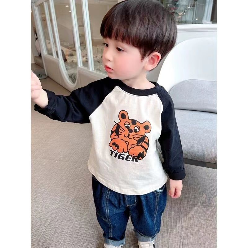 [Babycat] Hàng Có Sẵn Áo Thun Cotton Raglan Tay Dài Siêu Mềm Phong Cách Nhật Bản Hàn Quốc Mới 2022 Mùa Xuân Cho Bé Trai