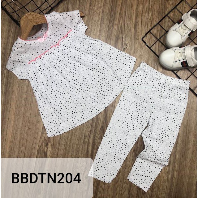 PhongphucKids Bộ quần áo trẻ em tay ngắn quần dài dáng babydoll thun borip xuất khẩu cho bé gái