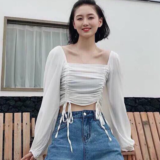 CROPTOP RÚT NHÚN 2 BÊN